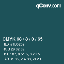 カラーコード: CMYK 68 / 8 / 0 / 65 | qconv.com