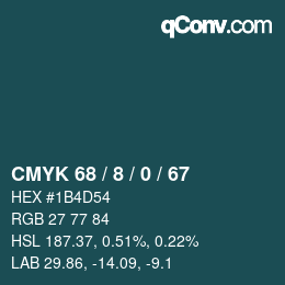 Color code: CMYK 68 / 8 / 0 / 67 | qconv.com