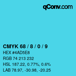 Farbcode: CMYK 68 / 8 / 0 / 9 | qconv.com