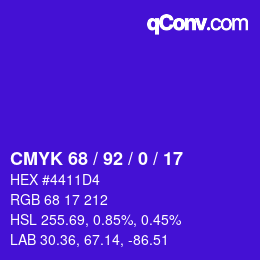 Color code: CMYK 68 / 92 / 0 / 17 | qconv.com