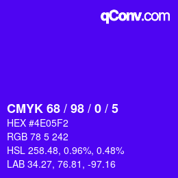 Color code: CMYK 68 / 98 / 0 / 5 | qconv.com