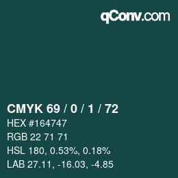 Código de color: CMYK 69 / 0 / 1 / 72 | qconv.com