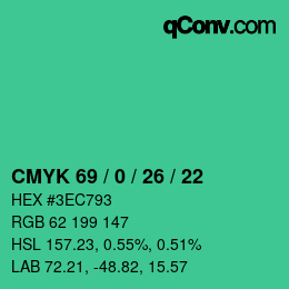 Color code: CMYK 69 / 0 / 26 / 22 | qconv.com