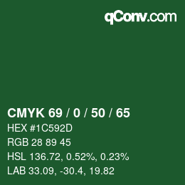 Color code: CMYK 69 / 0 / 50 / 65 | qconv.com