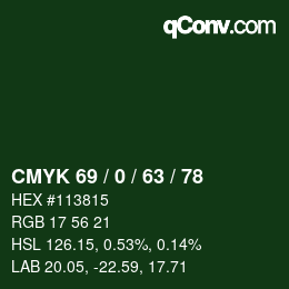 Código de color: CMYK 69 / 0 / 63 / 78 | qconv.com