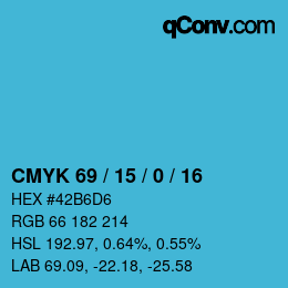 Código de color: CMYK 69 / 15 / 0 / 16 | qconv.com