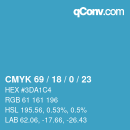 Código de color: CMYK 69 / 18 / 0 / 23 | qconv.com