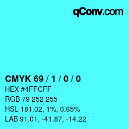 颜色代码: CMYK 69 / 1 / 0 / 0 | qconv.com