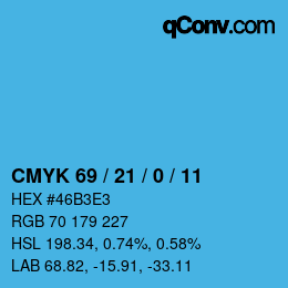Color code: CMYK 69 / 21 / 0 / 11 | qconv.com