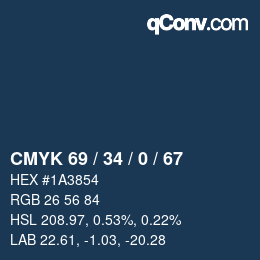 カラーコード: CMYK 69 / 34 / 0 / 67 | qconv.com