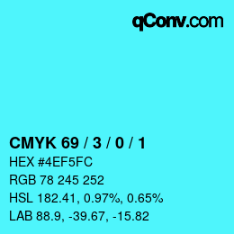 Color code: CMYK 69 / 3 / 0 / 1 | qconv.com