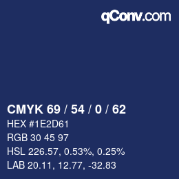 Color code: CMYK 69 / 54 / 0 / 62 | qconv.com