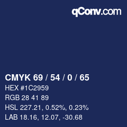 Color code: CMYK 69 / 54 / 0 / 65 | qconv.com
