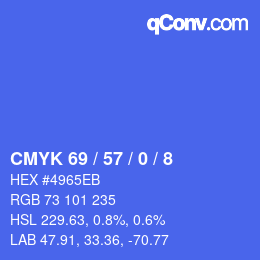 颜色代码: CMYK 69 / 57 / 0 / 8 | qconv.com