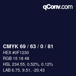 Color code: CMYK 69 / 63 / 0 / 81 | qconv.com