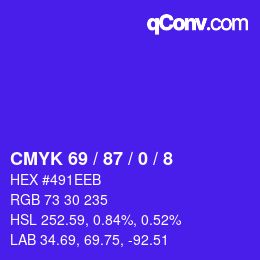 Código de color: CMYK 69 / 87 / 0 / 8 | qconv.com