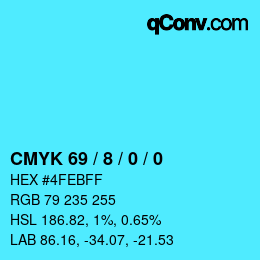 Color code: CMYK 69 / 8 / 0 / 0 | qconv.com