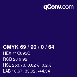 Color code: CMYK 69 / 90 / 0 / 64 | qconv.com