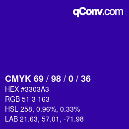 Código de color: CMYK 69 / 98 / 0 / 36 | qconv.com