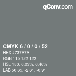 Color code: CMYK 6 / 0 / 0 / 52 | qconv.com