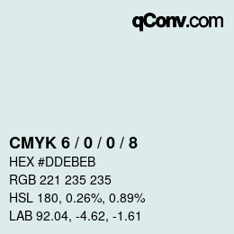 カラーコード: CMYK 6 / 0 / 0 / 8 | qconv.com