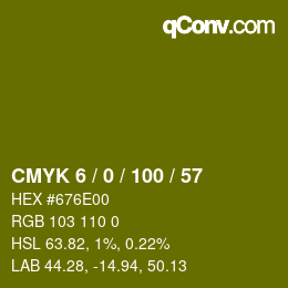 カラーコード: CMYK 6 / 0 / 100 / 57 | qconv.com
