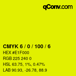 Color code: CMYK 6 / 0 / 100 / 6 | qconv.com