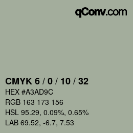 カラーコード: CMYK 6 / 0 / 10 / 32 | qconv.com