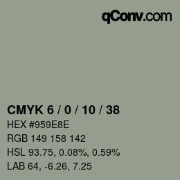 カラーコード: CMYK 6 / 0 / 10 / 38 | qconv.com