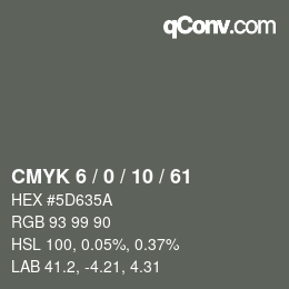 Color code: CMYK 6 / 0 / 10 / 61 | qconv.com