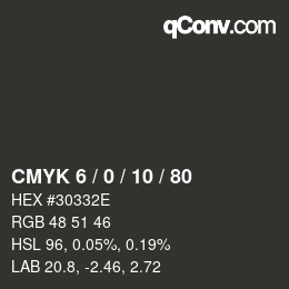 Color code: CMYK 6 / 0 / 10 / 80 | qconv.com