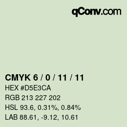 カラーコード: CMYK 6 / 0 / 11 / 11 | qconv.com