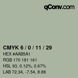 Color code: CMYK 6 / 0 / 11 / 29 | qconv.com