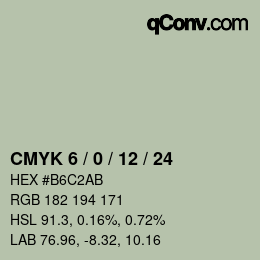 颜色代码: CMYK 6 / 0 / 12 / 24 | qconv.com