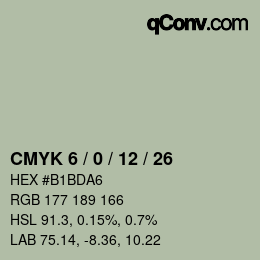 Color code: CMYK 6 / 0 / 12 / 26 | qconv.com