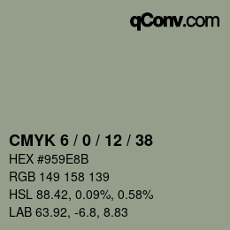 颜色代码: CMYK 6 / 0 / 12 / 38 | qconv.com