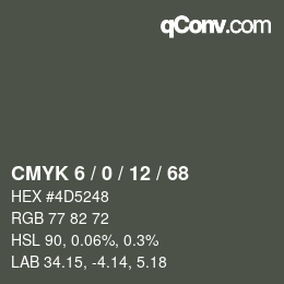 Color code: CMYK 6 / 0 / 12 / 68 | qconv.com