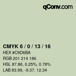颜色代码: CMYK 6 / 0 / 13 / 16 | qconv.com