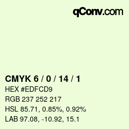 カラーコード: CMYK 6 / 0 / 14 / 1 | qconv.com
