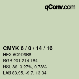 颜色代码: CMYK 6 / 0 / 14 / 16 | qconv.com