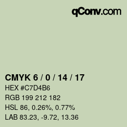 颜色代码: CMYK 6 / 0 / 14 / 17 | qconv.com