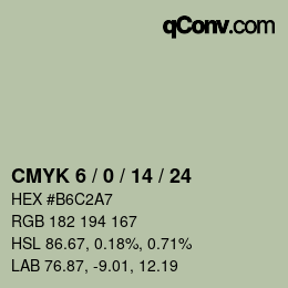 カラーコード: CMYK 6 / 0 / 14 / 24 | qconv.com