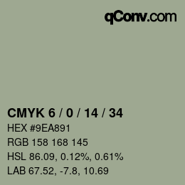 カラーコード: CMYK 6 / 0 / 14 / 34 | qconv.com
