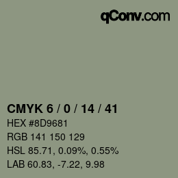 Color code: CMYK 6 / 0 / 14 / 41 | qconv.com