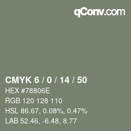 Color code: CMYK 6 / 0 / 14 / 50 | qconv.com