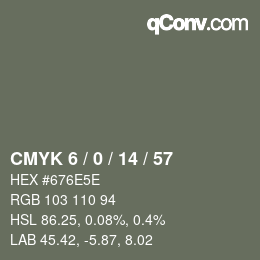 Color code: CMYK 6 / 0 / 14 / 57 | qconv.com