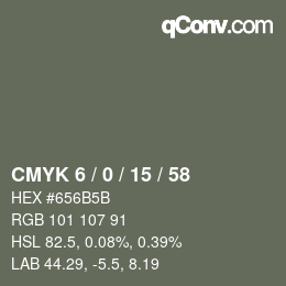 Color code: CMYK 6 / 0 / 15 / 58 | qconv.com