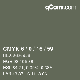 Color code: CMYK 6 / 0 / 16 / 59 | qconv.com