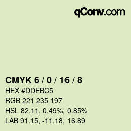 カラーコード: CMYK 6 / 0 / 16 / 8 | qconv.com