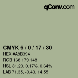 Código de color: CMYK 6 / 0 / 17 / 30 | qconv.com